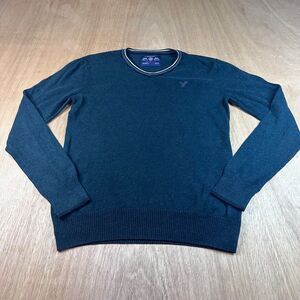 American Eagle Men’s Dark Green V-Neck Sweater XS Athletic Fit Cotton